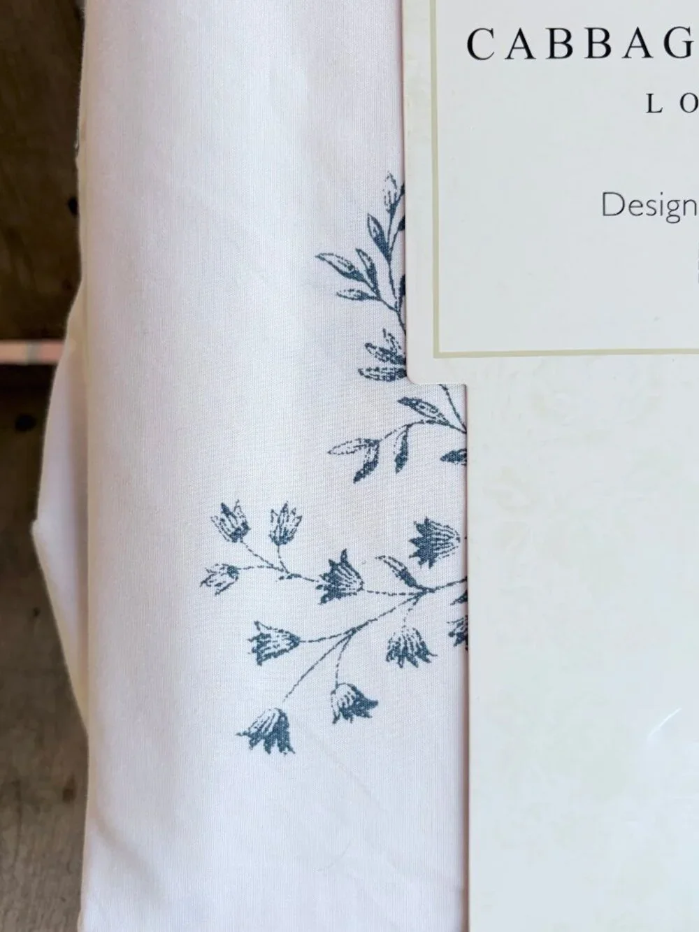 CABBAGES & ROSES London KITTY - BLUE Floral Cotton Percale King Size Sheet Set